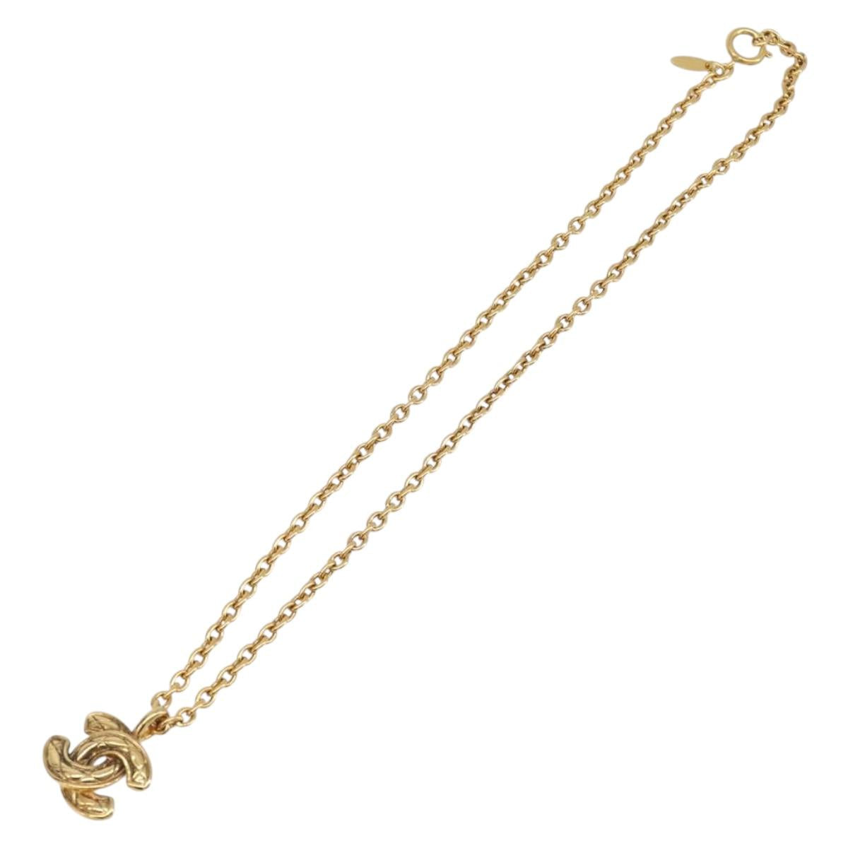 CHANEL Necklace metal Gold CC Auth 205470M image 2