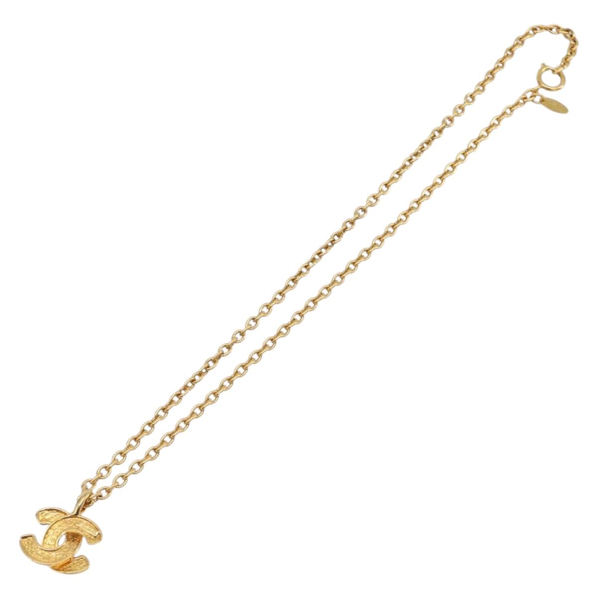 CHANEL Necklace metal Gold CC Auth 205470M image 10