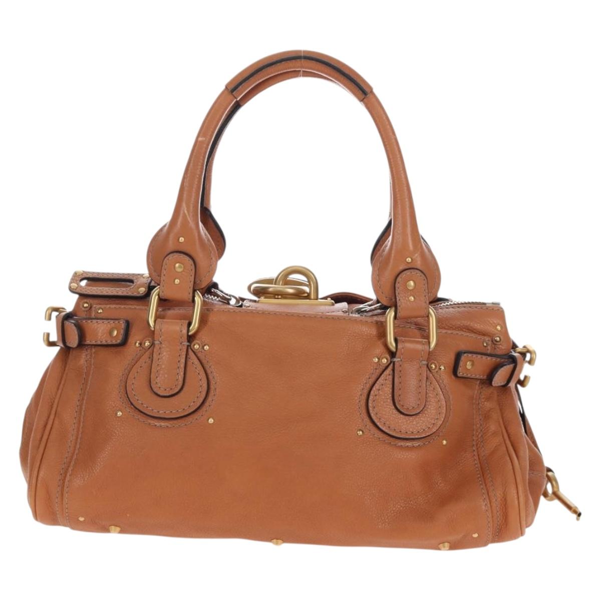 Chloe Paddington Hand Bag Leather Brown Gold Silver Auth BA16075V image 2