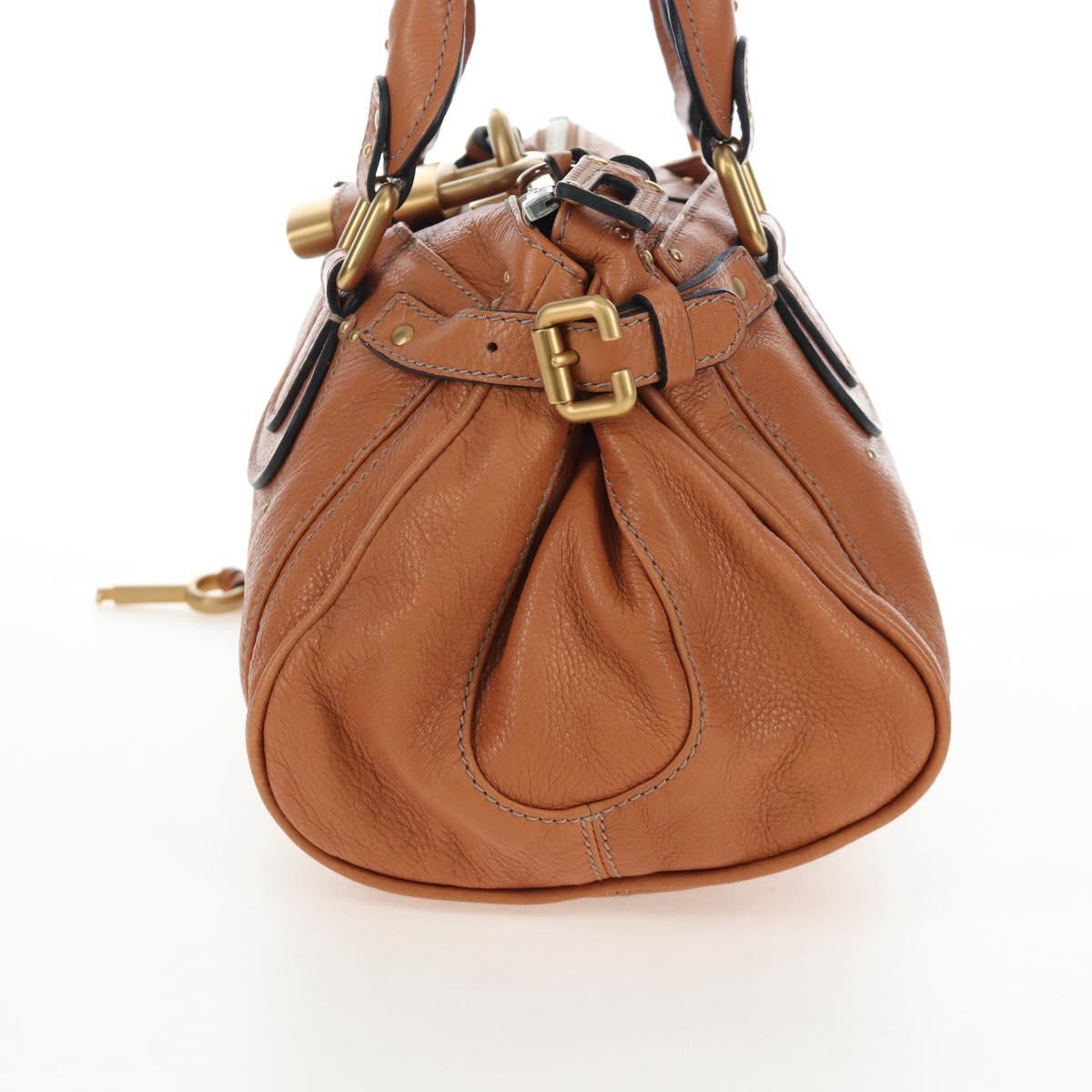 Chloe Paddington Hand Bag Leather Brown Gold Silver Auth BA16075V image 3
