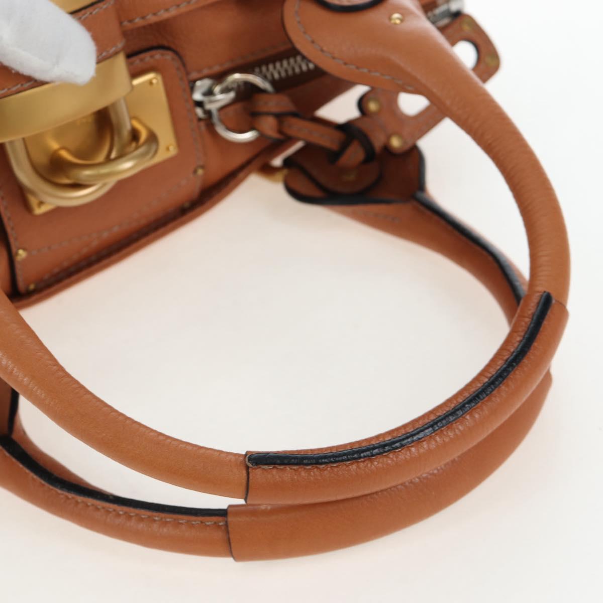 Chloe Paddington Hand Bag Leather Brown Gold Silver Auth BA16075V image 7