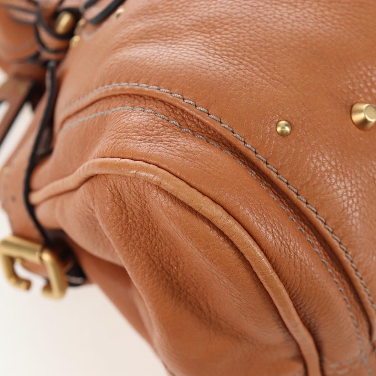 Chloe Paddington Hand Bag Leather Brown Gold Silver Auth BA16075V image 8