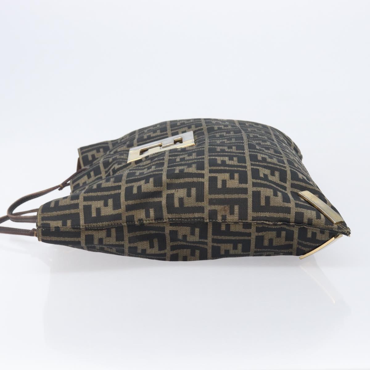 FENDI Zucca Canvas Tote Bag Brown Gold Tone Auth 206681 image 4