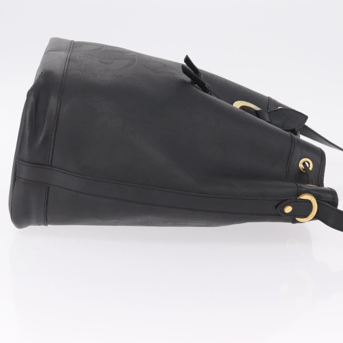 Christian Dior Trotter Shoulder Bag PVC Black Gold Tone Auth BA16105 image 3