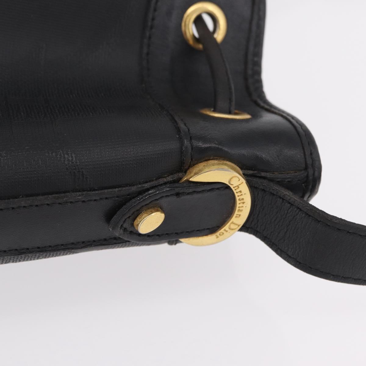 Christian Dior Trotter Shoulder Bag PVC Black Gold Tone Auth BA16105 image 4