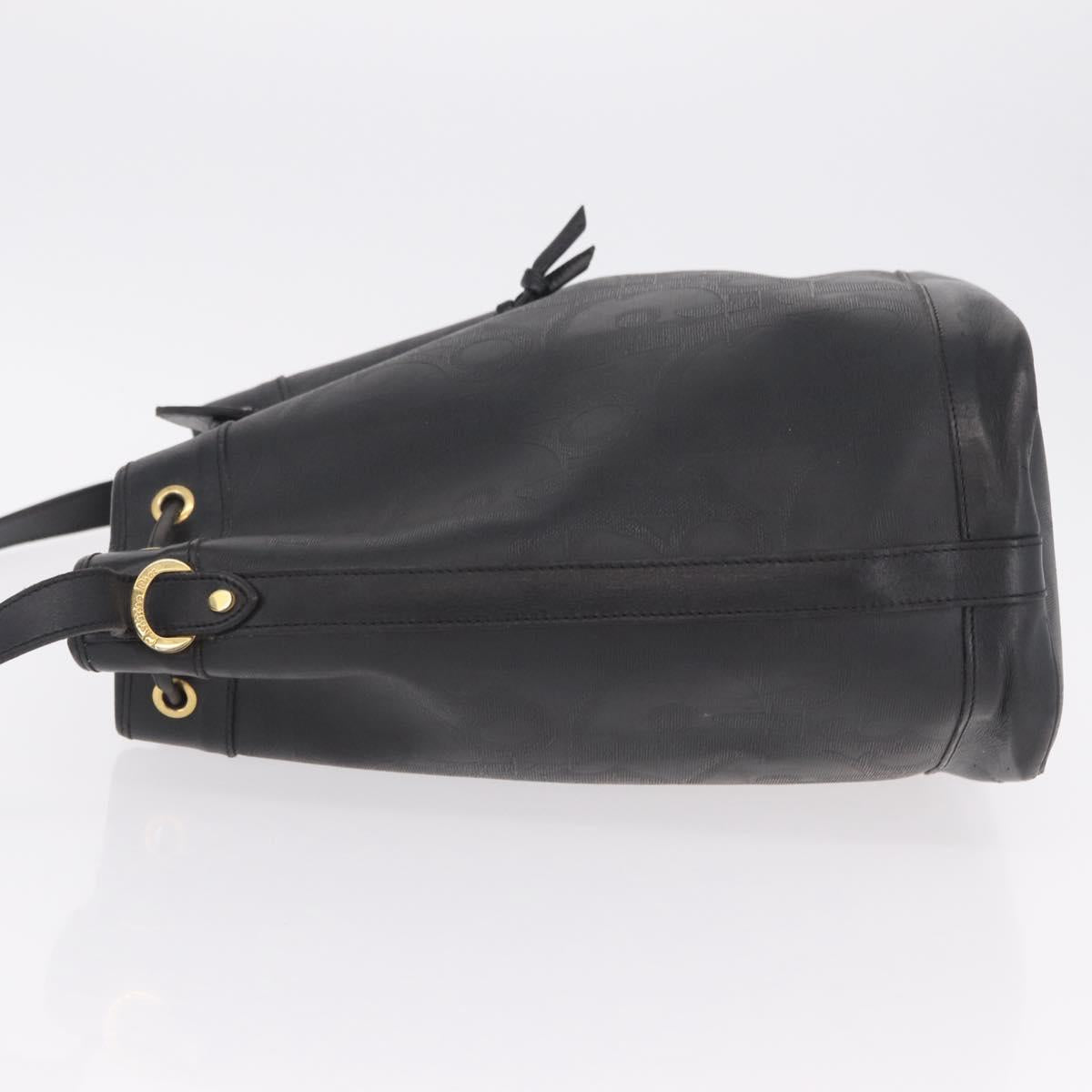 Christian Dior Trotter Shoulder Bag PVC Black Gold Tone Auth BA16105 image 5