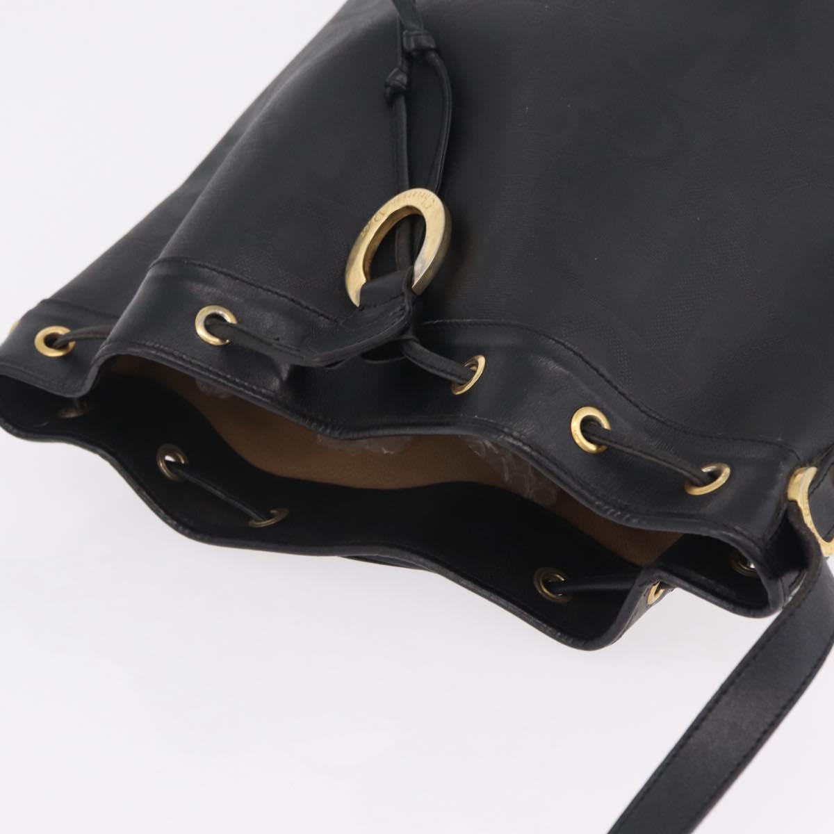 Christian Dior Trotter Shoulder Bag PVC Black Gold Tone Auth BA16105 image 7