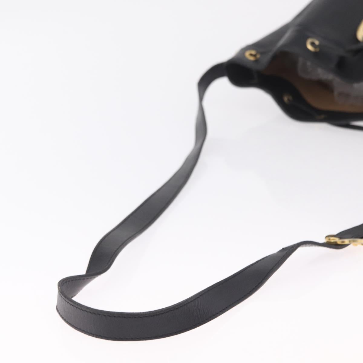 Christian Dior Trotter Shoulder Bag PVC Black Gold Tone Auth BA16105 image 8