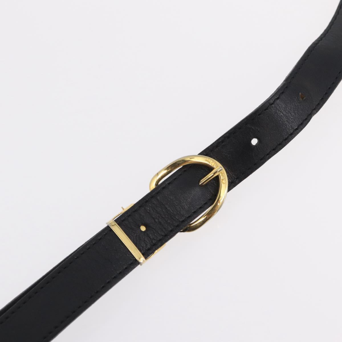 Christian Dior Trotter Shoulder Bag PVC Black Gold Tone Auth BA16105 image 9