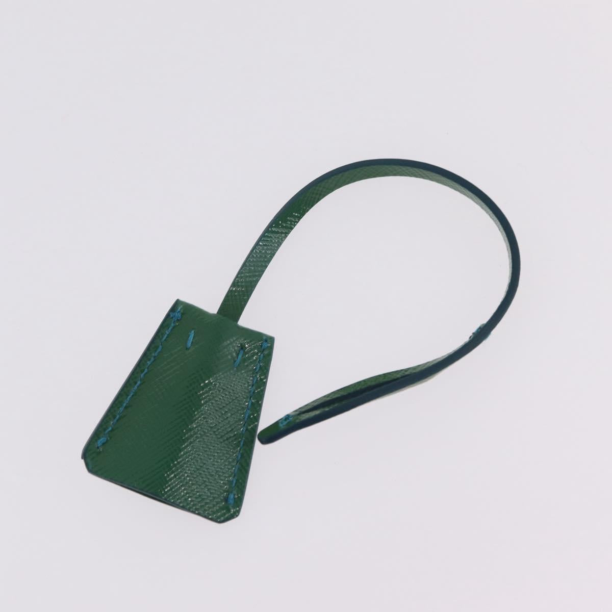 PRADA Chain Shoulder Bag Safiano Leather Green Silver Auth 207634V image 10