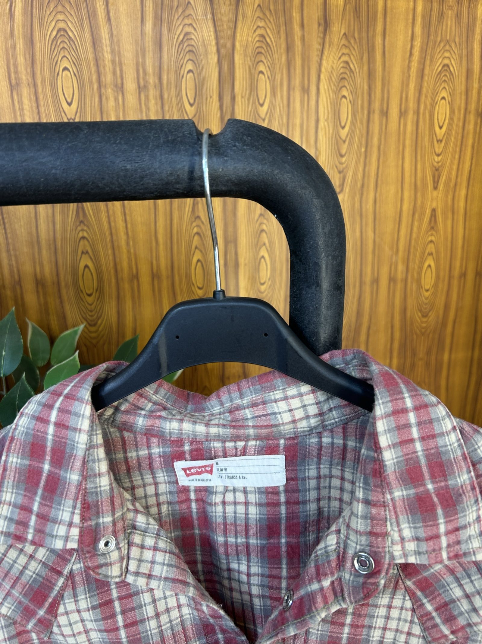 Levi's Camicia Western a Quadri Rossa e Beige Taglia M image 2