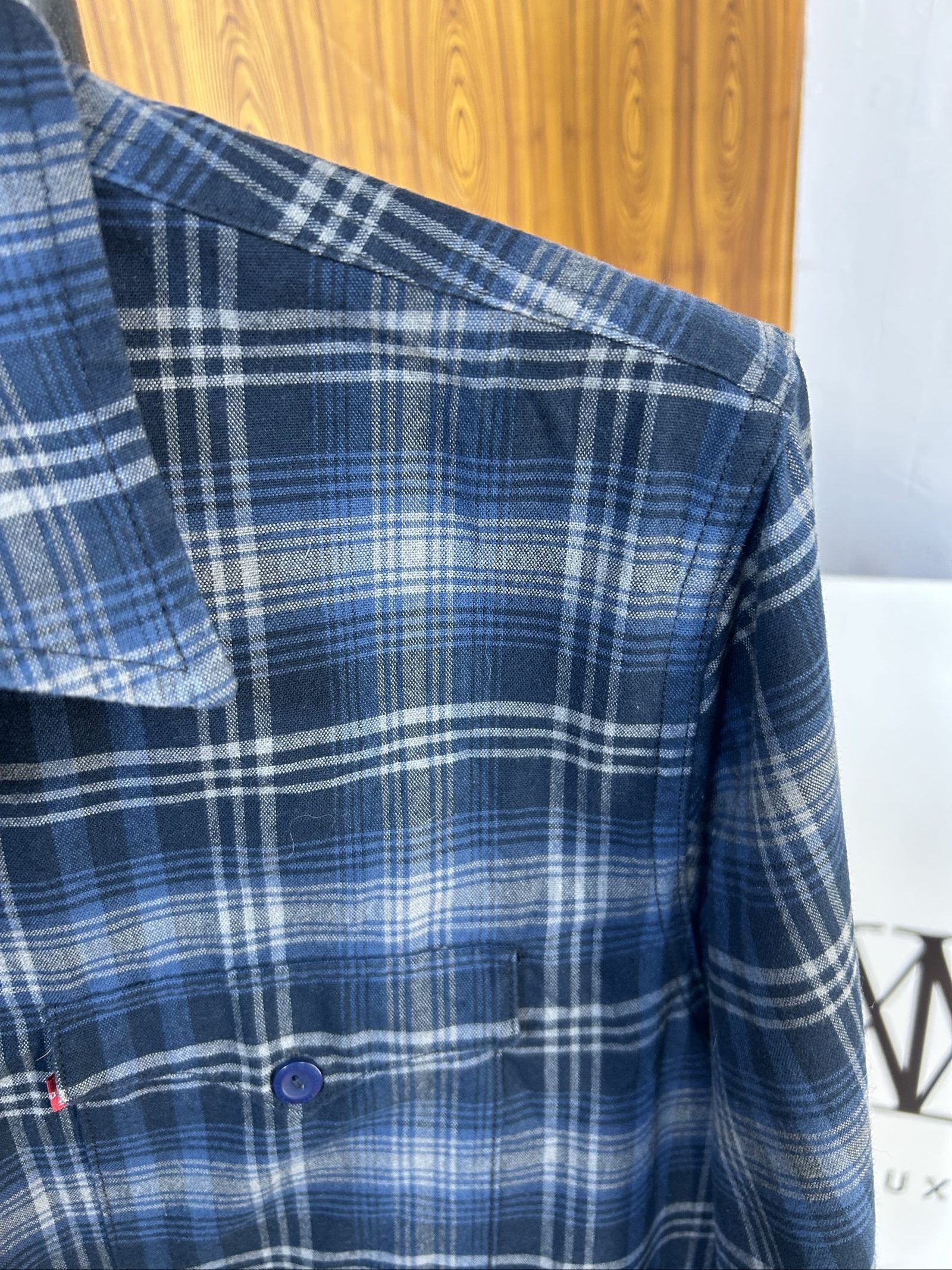 Levi's Uomo Blu e Grigio Camicia a Quadri Taglia S image 4