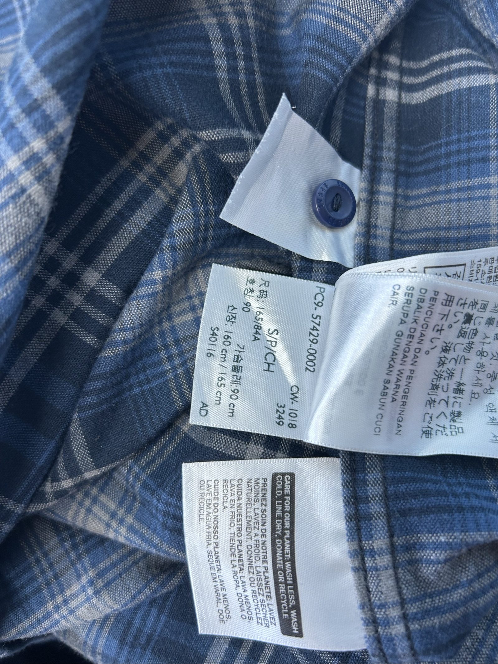 Levi's Uomo Blu e Grigio Camicia a Quadri Taglia S image 7