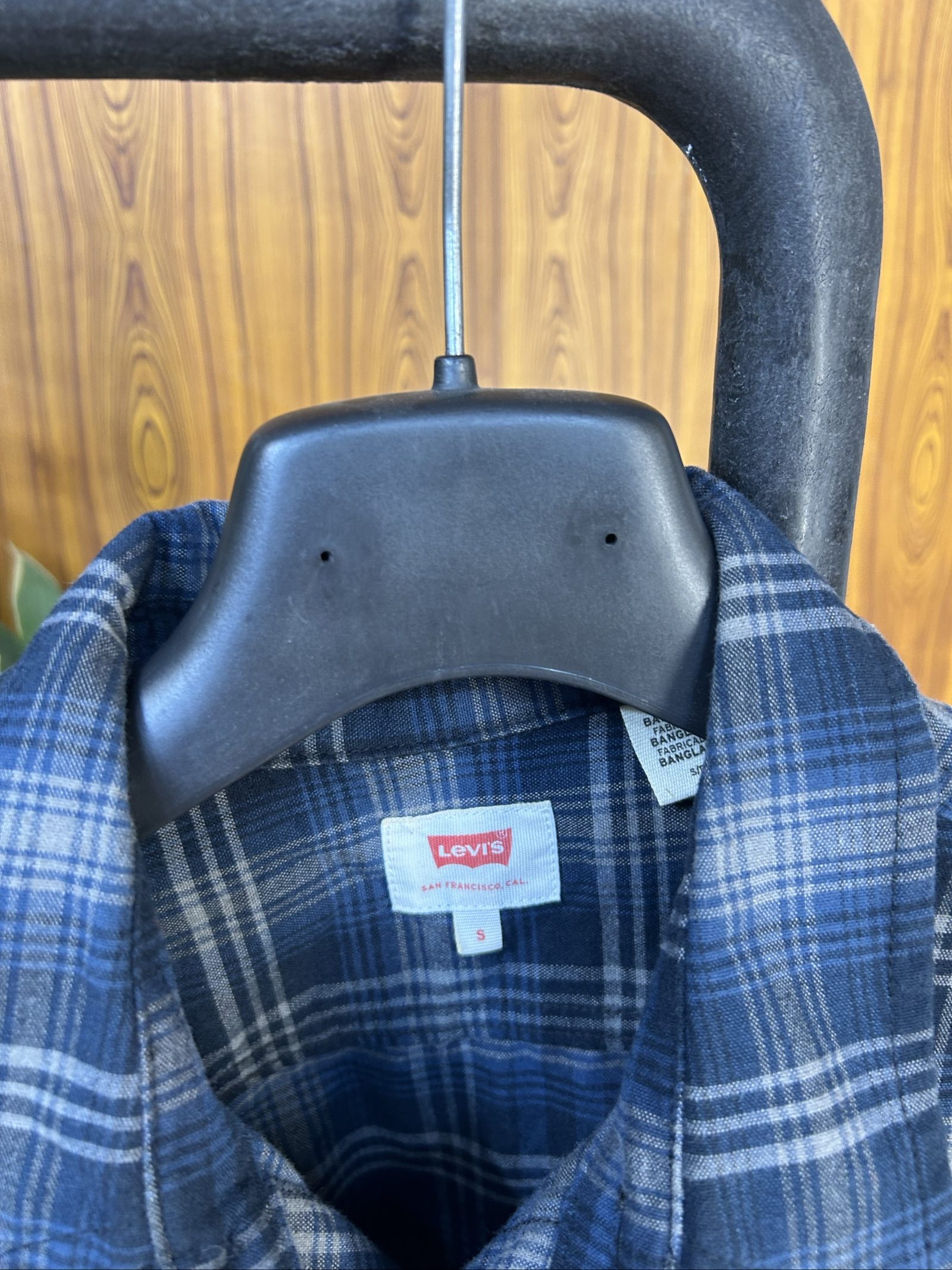 Levi's Uomo Blu e Grigio Camicia a Quadri Taglia S image 2