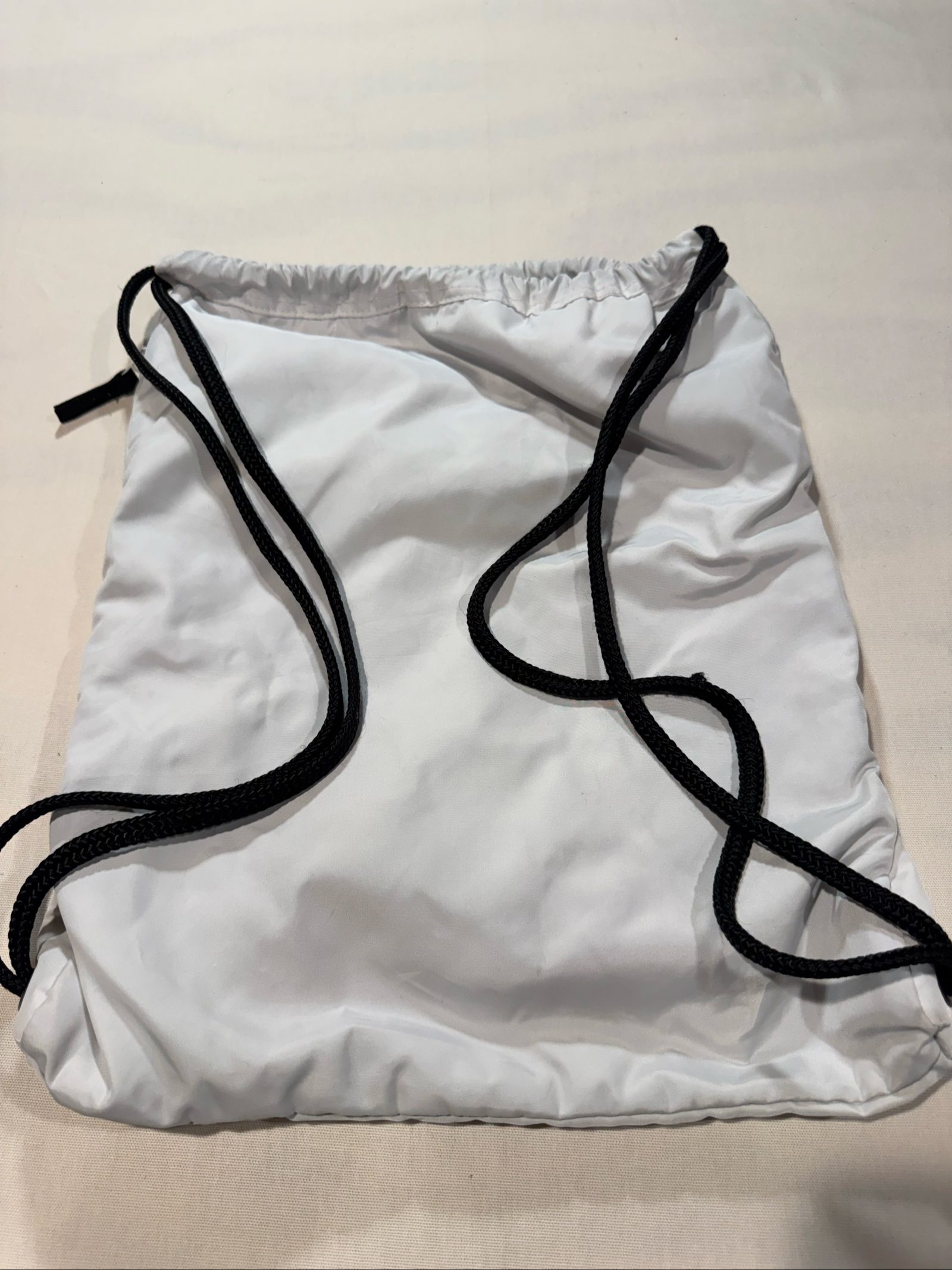 Adidas Trefoil Drawstring Gym Sack Backpack – White Black – 16 x 17 Inch image 4