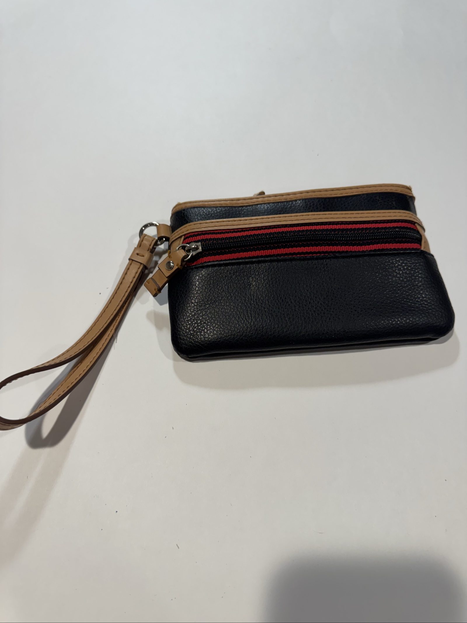 Tommy Hilfiger Wristlet Wallet Clutch – Black Tan Red