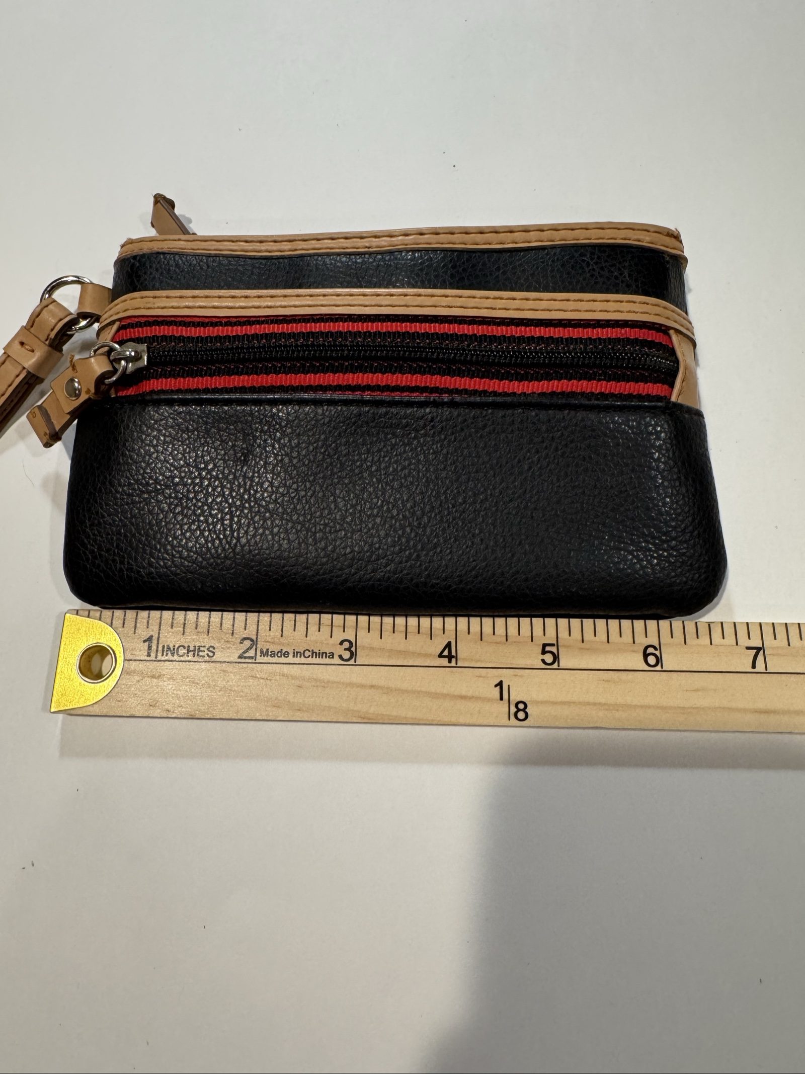 Tommy Hilfiger Wristlet Wallet Clutch – Black Tan Red image 3