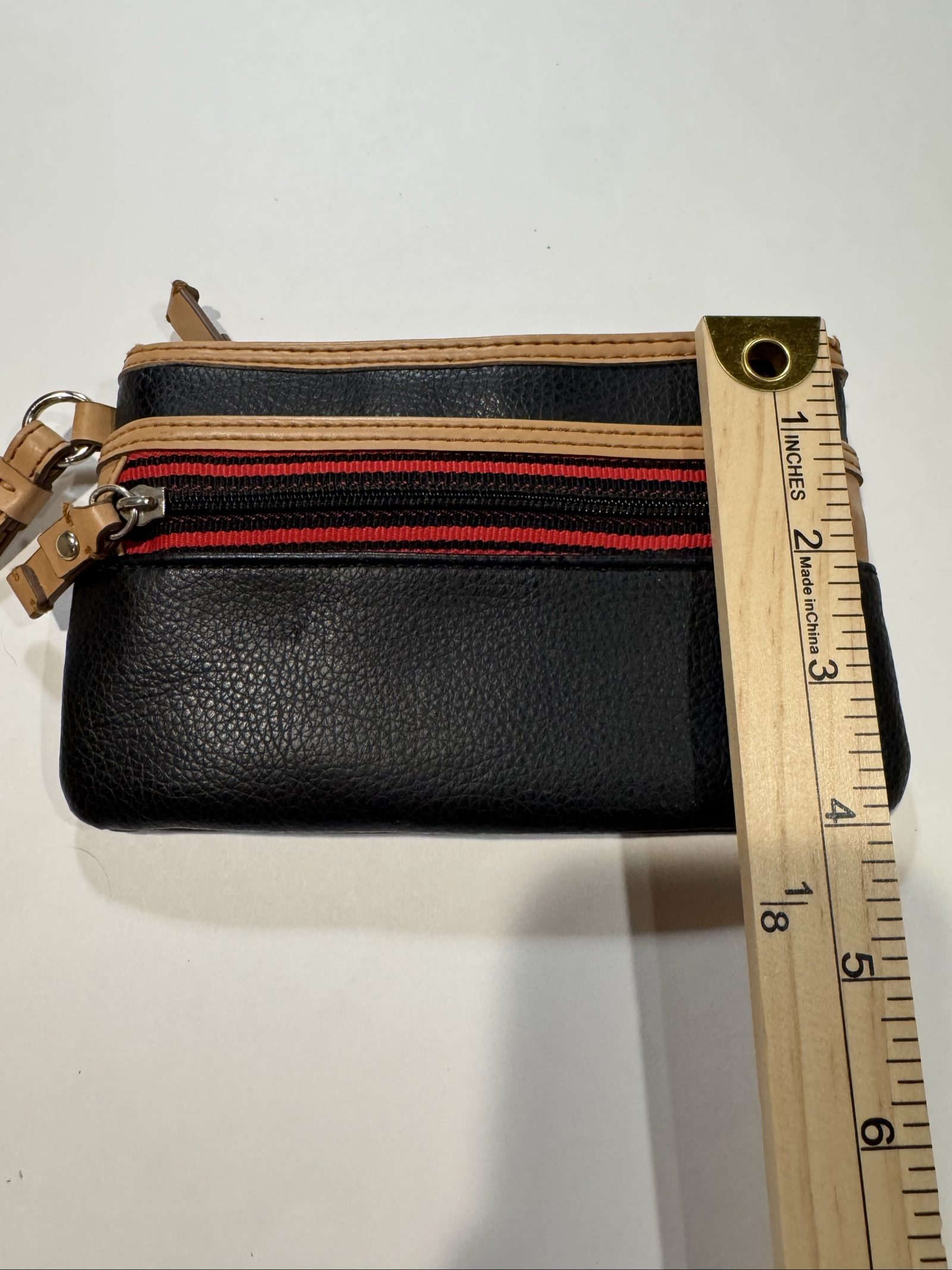 Tommy Hilfiger Wristlet Wallet Clutch – Black Tan Red image 4