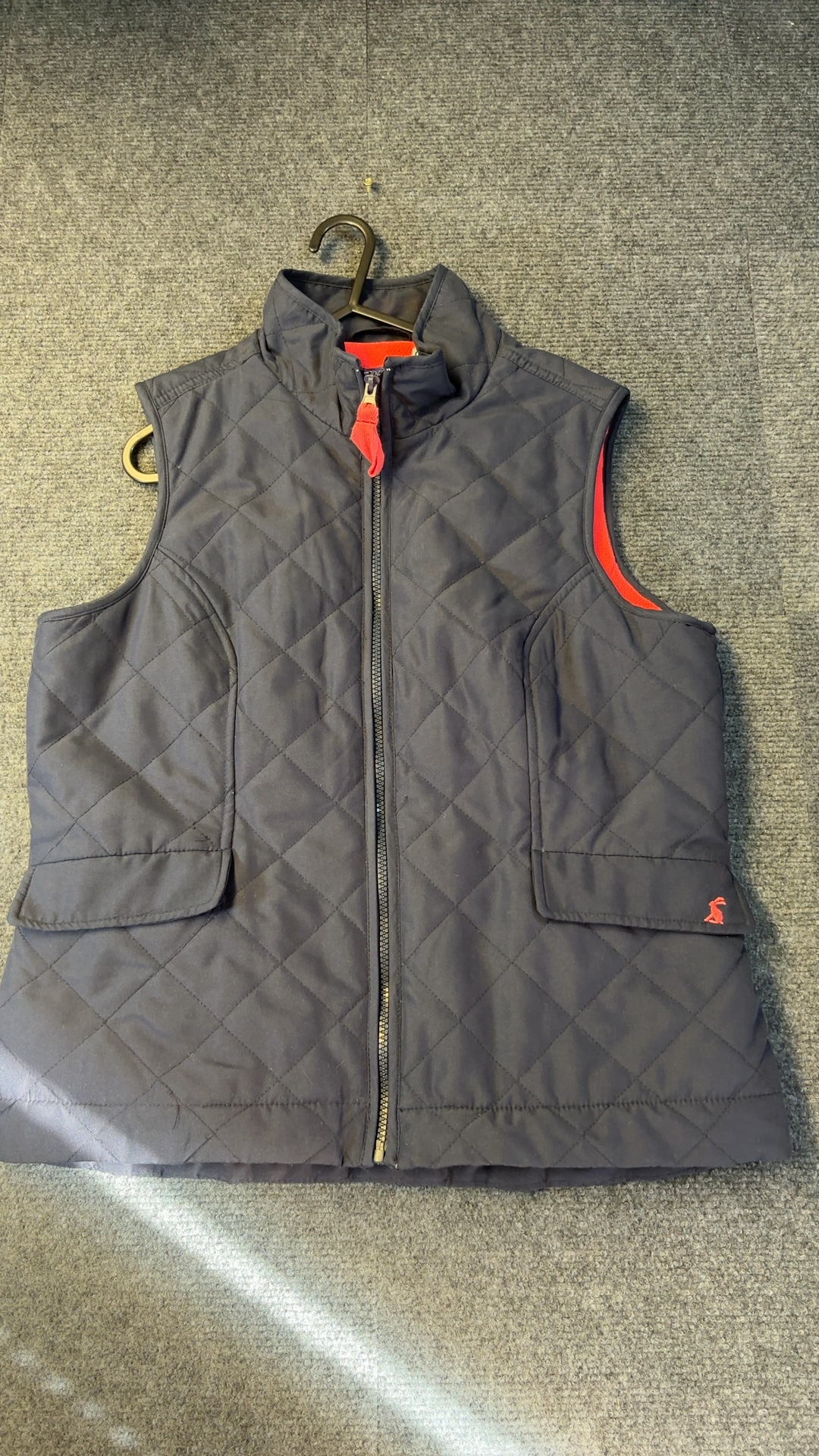 Joules Women's Navy Quilted Fleece-Lined Gilet UK 12 excellent condition image 2