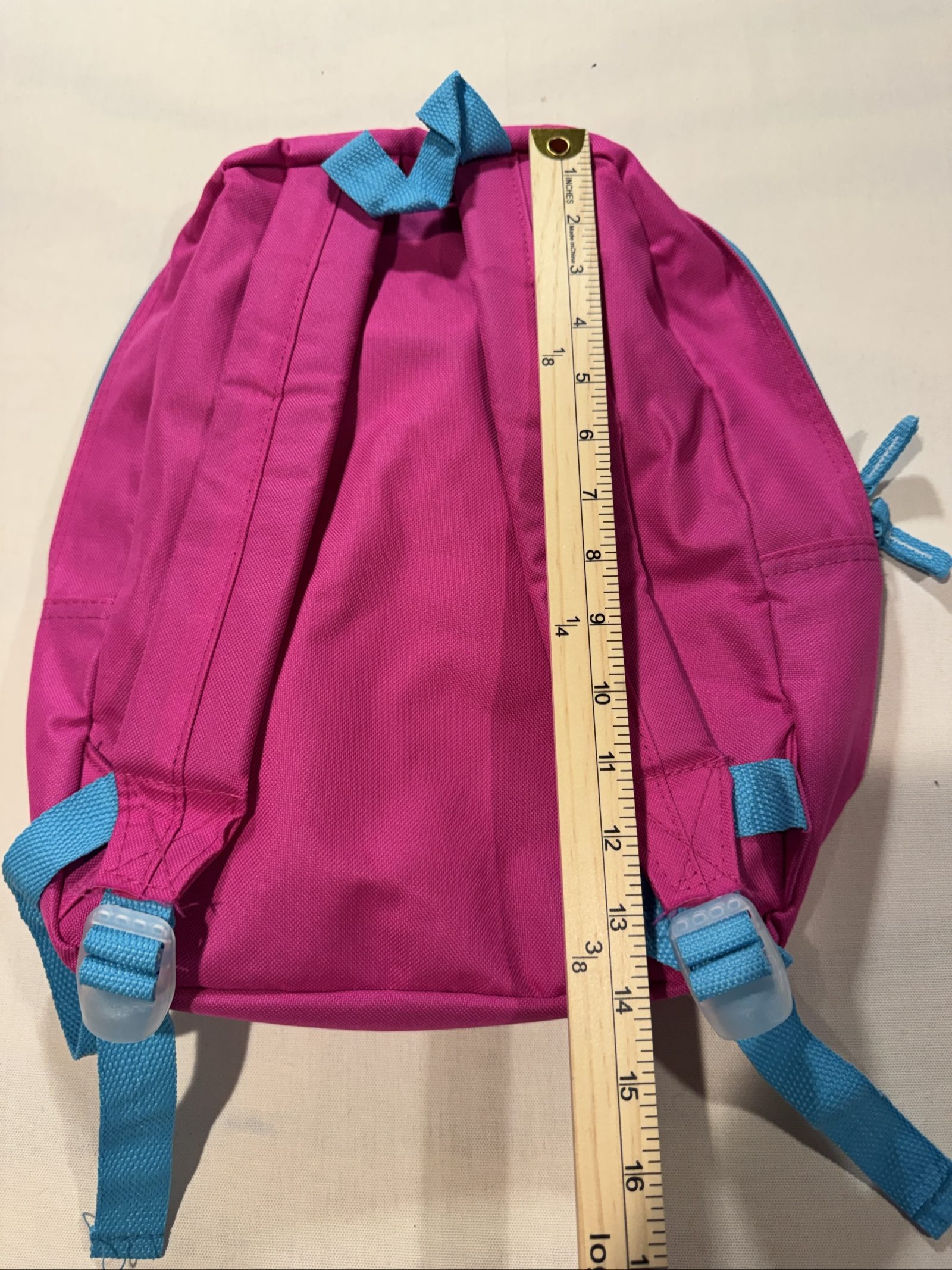Girls Rainbow Backpack - Pink Multicolor - Adjustable Straps - 14 Inch image 3