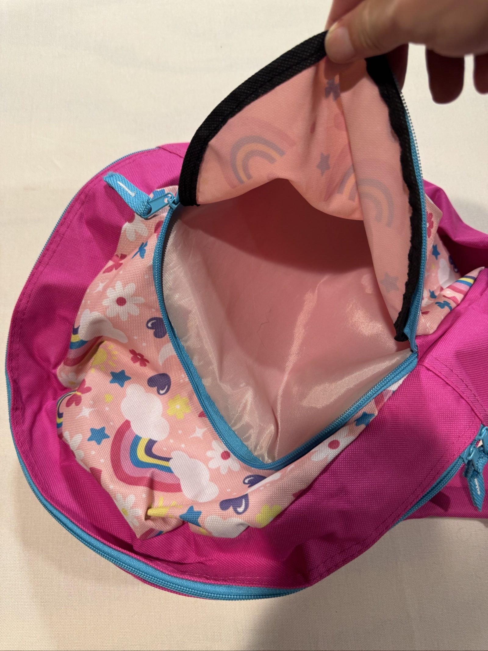 Girls Rainbow Backpack - Pink Multicolor - Adjustable Straps - 14 Inch image 4