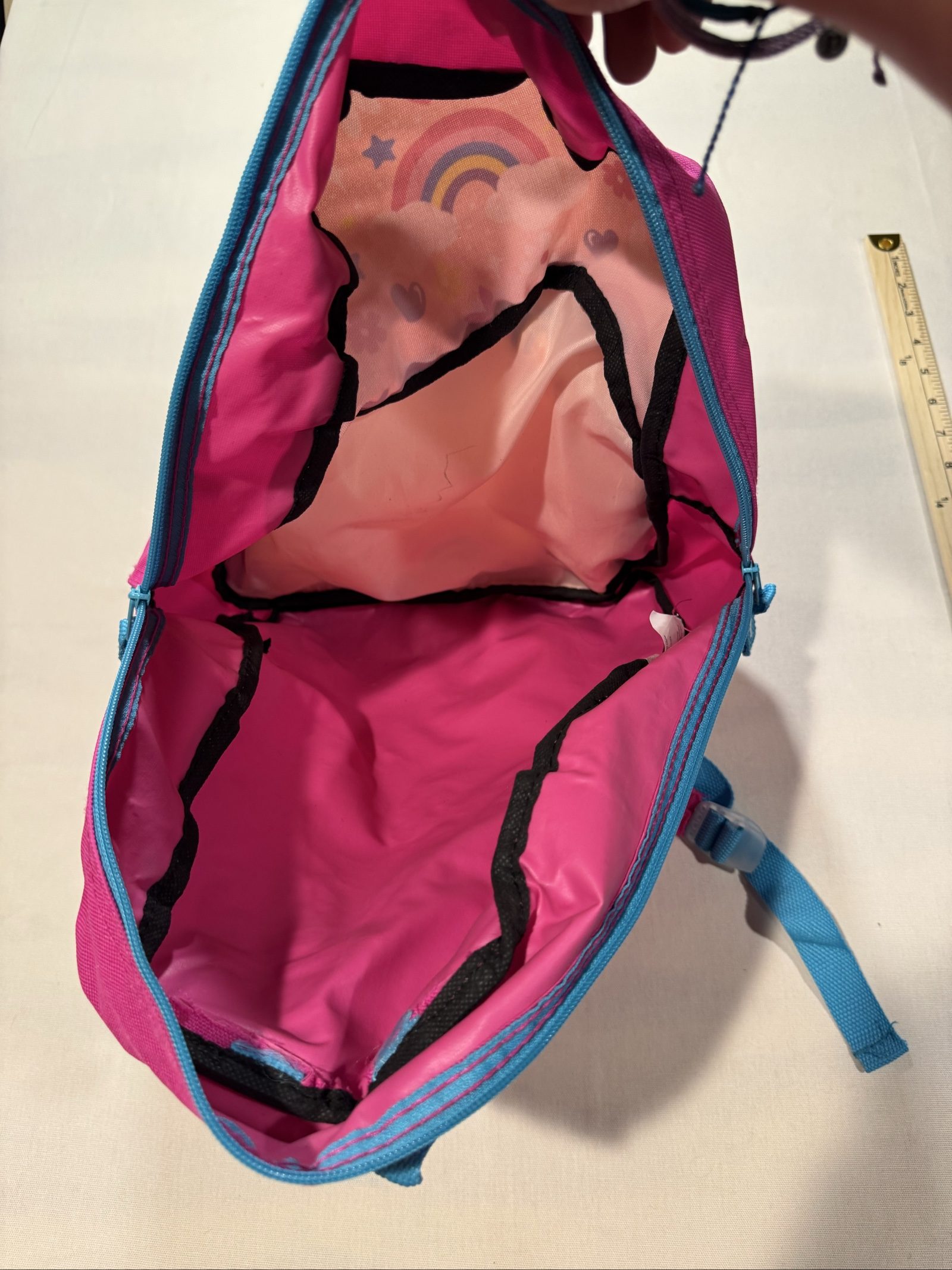 Girls Rainbow Backpack - Pink Multicolor - Adjustable Straps - 14 Inch image 5