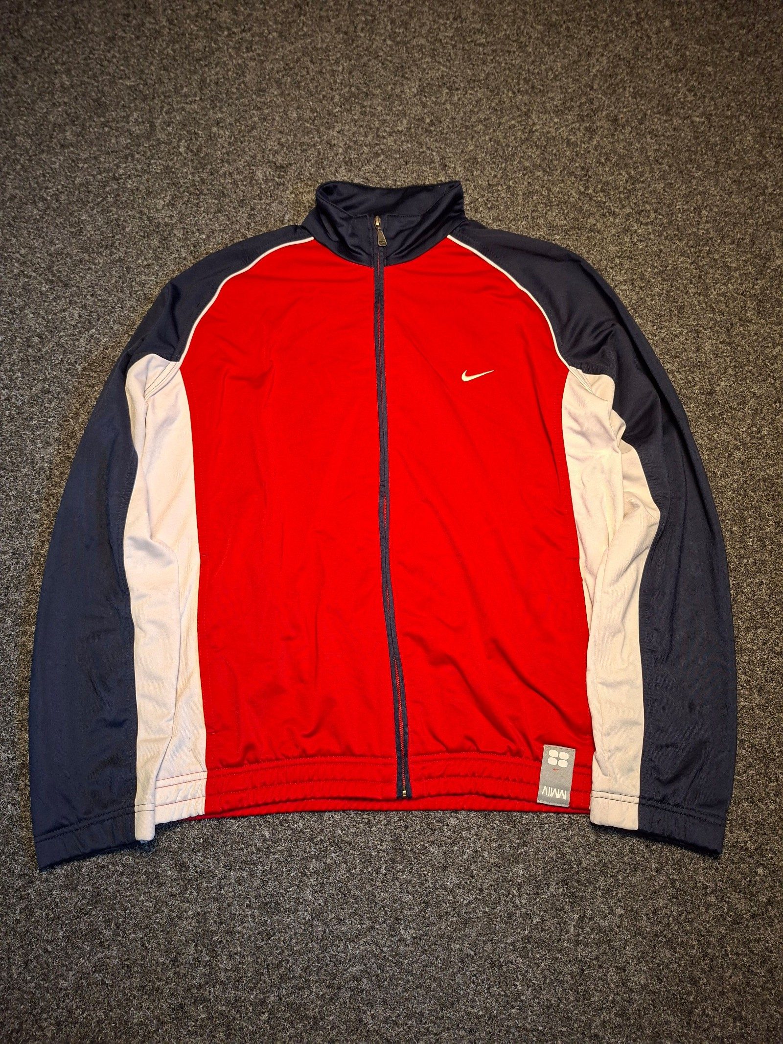 Nike Damen Vintage Jacke Rot & Navy Größe M Sportjacke USA Print