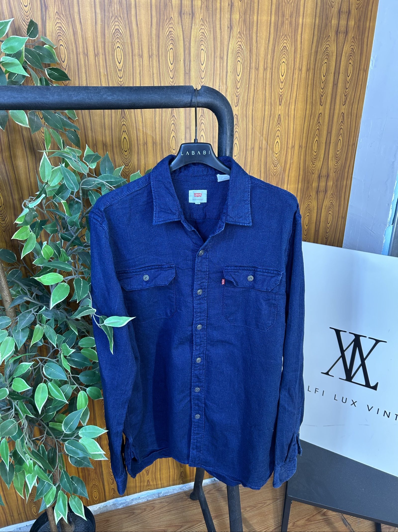 Levi's Blu Camicia Uomo L Tasca Bottoni