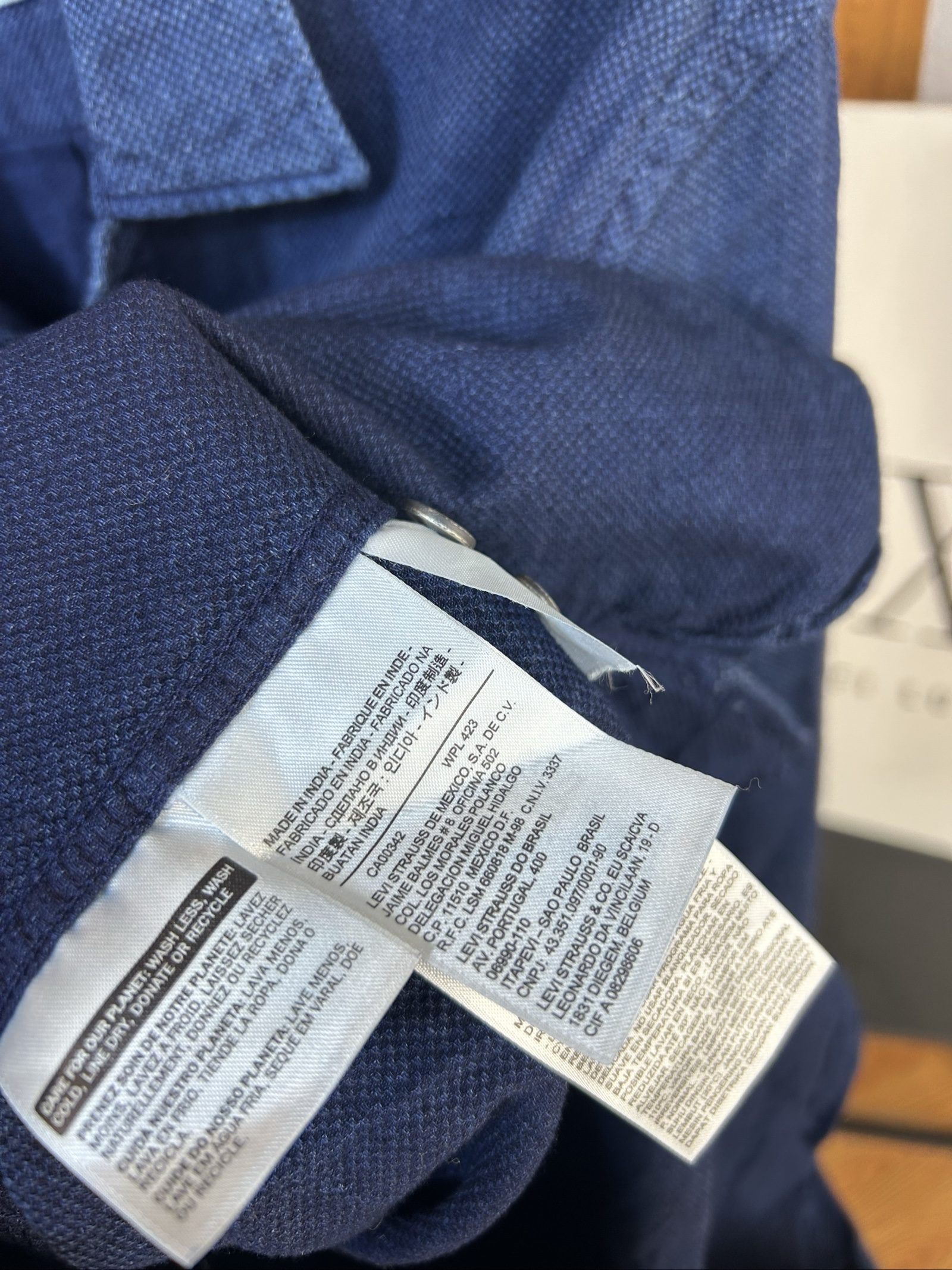 Levi's Blu Camicia Uomo L Tasca Bottoni image 6