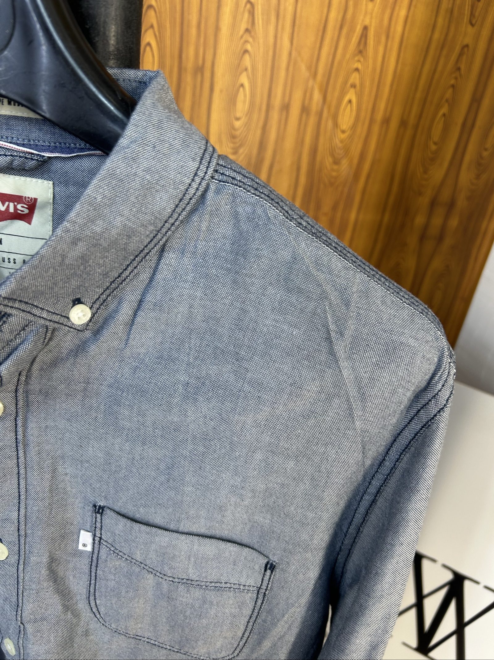 Levi's Uomo Camicia Grigia M Cotone Button-down image 3
