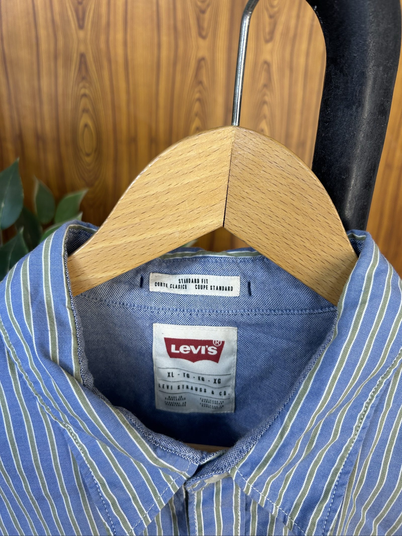 Levi's Blu & Verde Camicia Uomo XL Standard Fit a Righe image 2