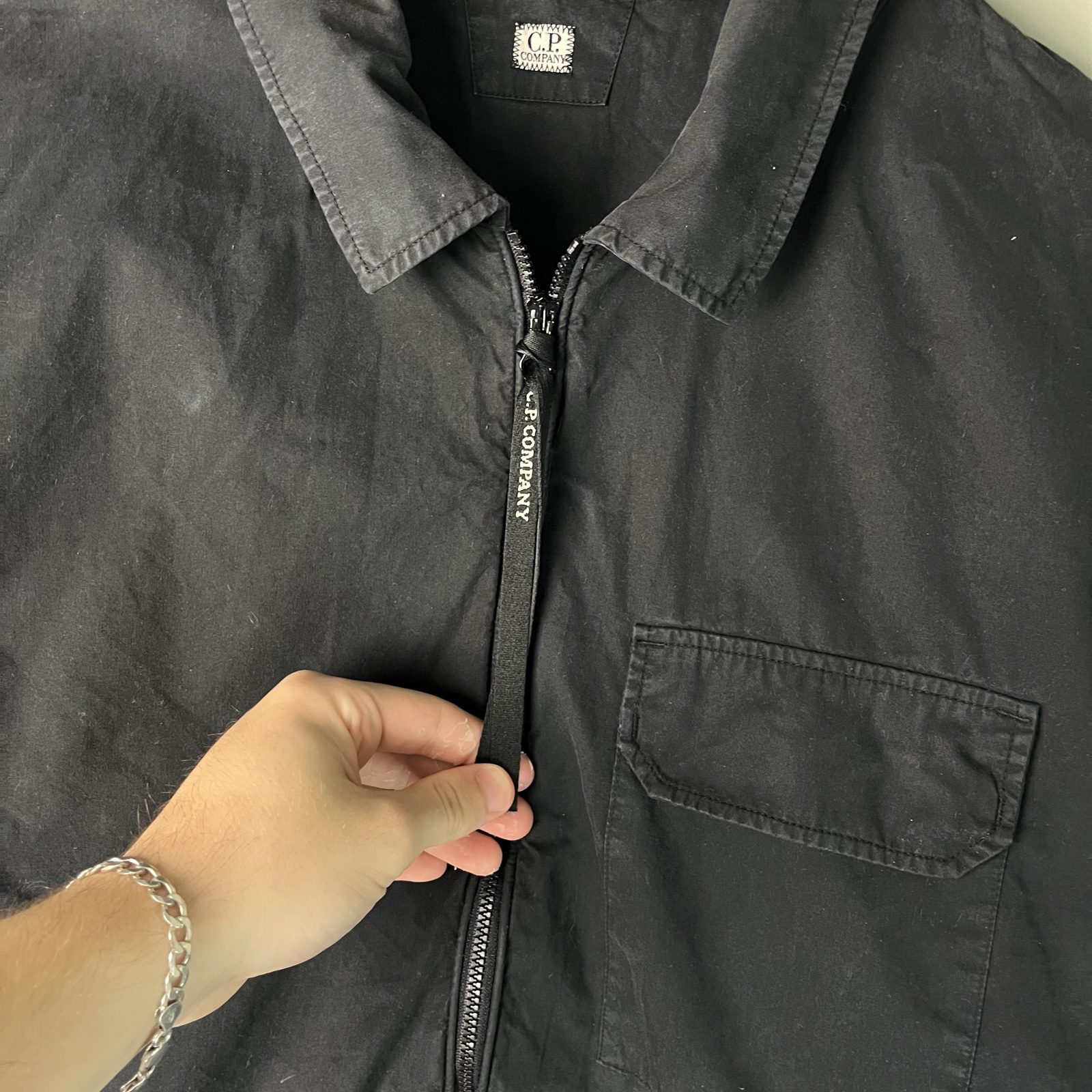 C.P. Company Men Black Zip Front Overshirt image 2