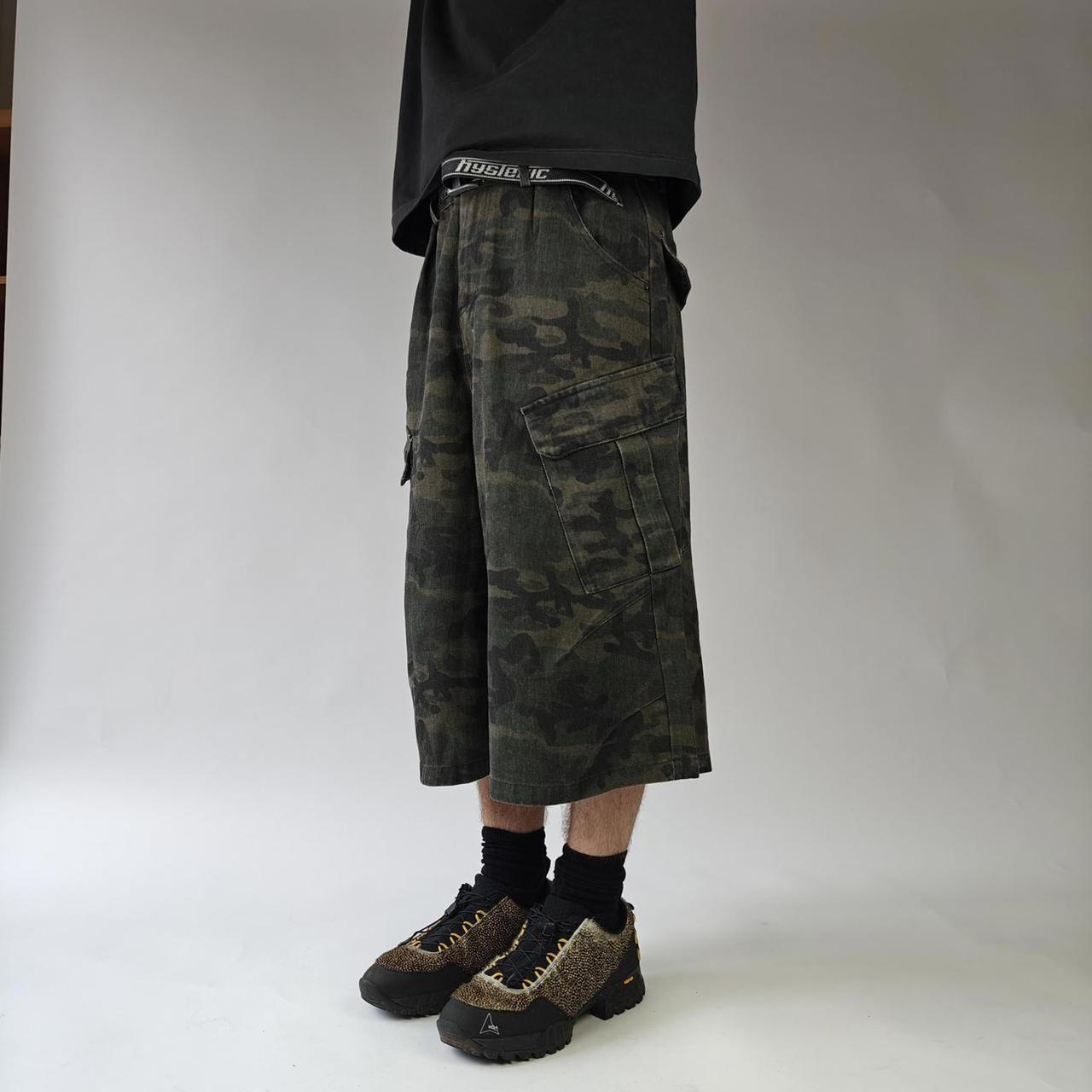 Wide Leg Dark Camo Army Jorts image 2