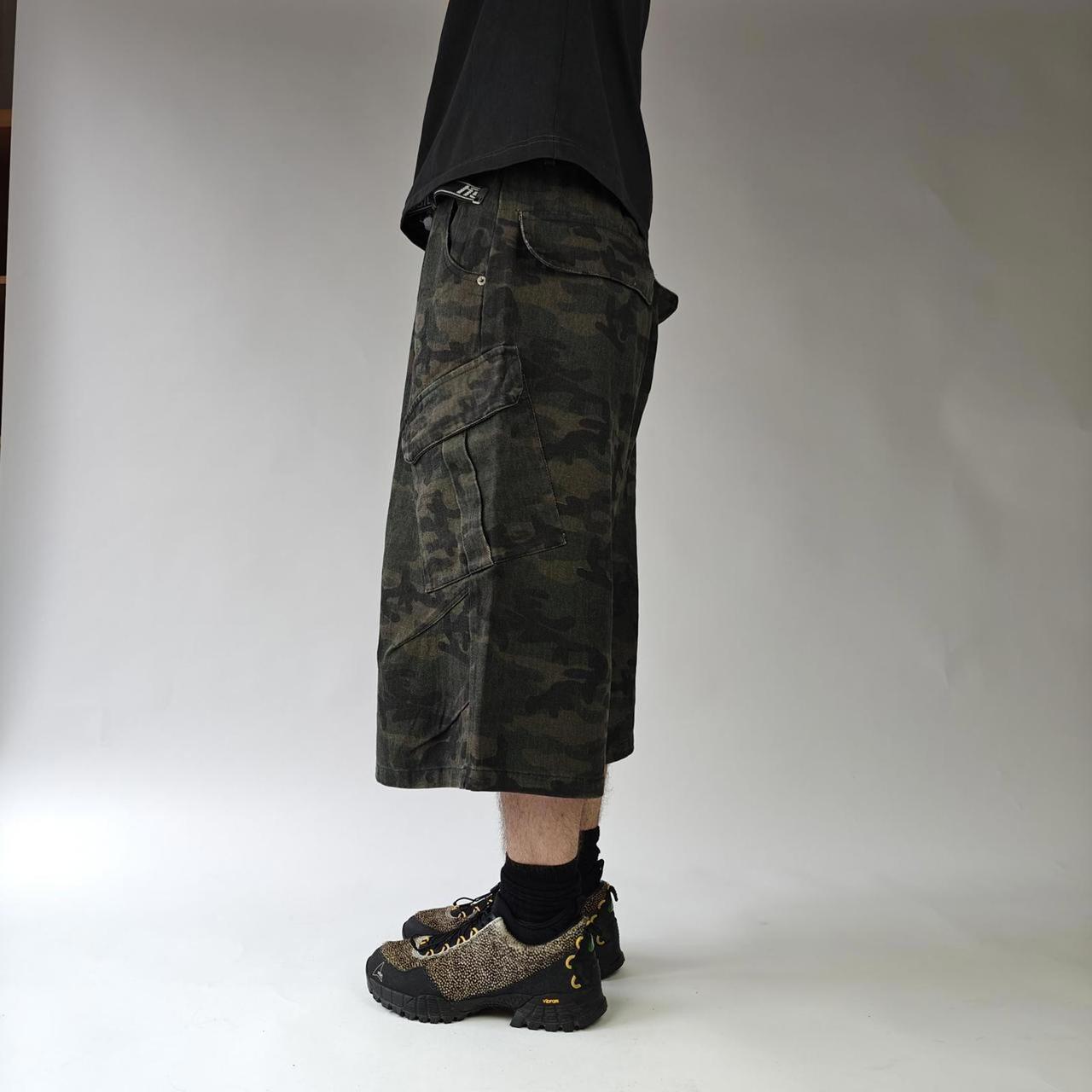 Wide Leg Dark Camo Army Jorts image 3