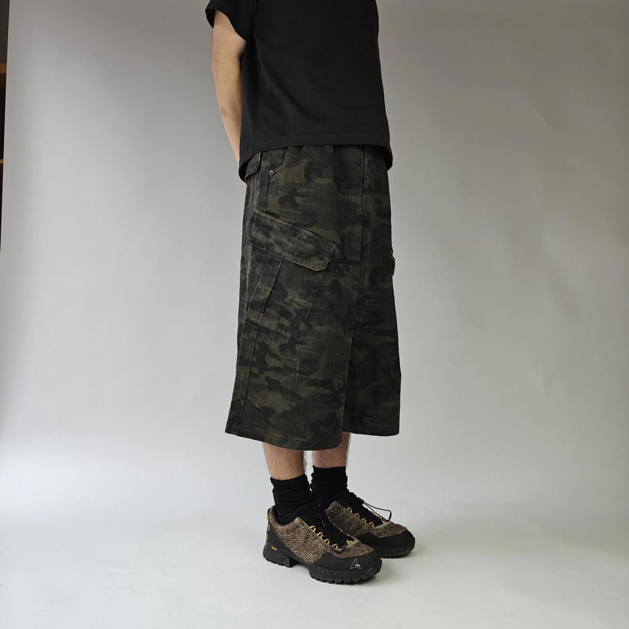 Wide Leg Dark Camo Army Jorts image 5