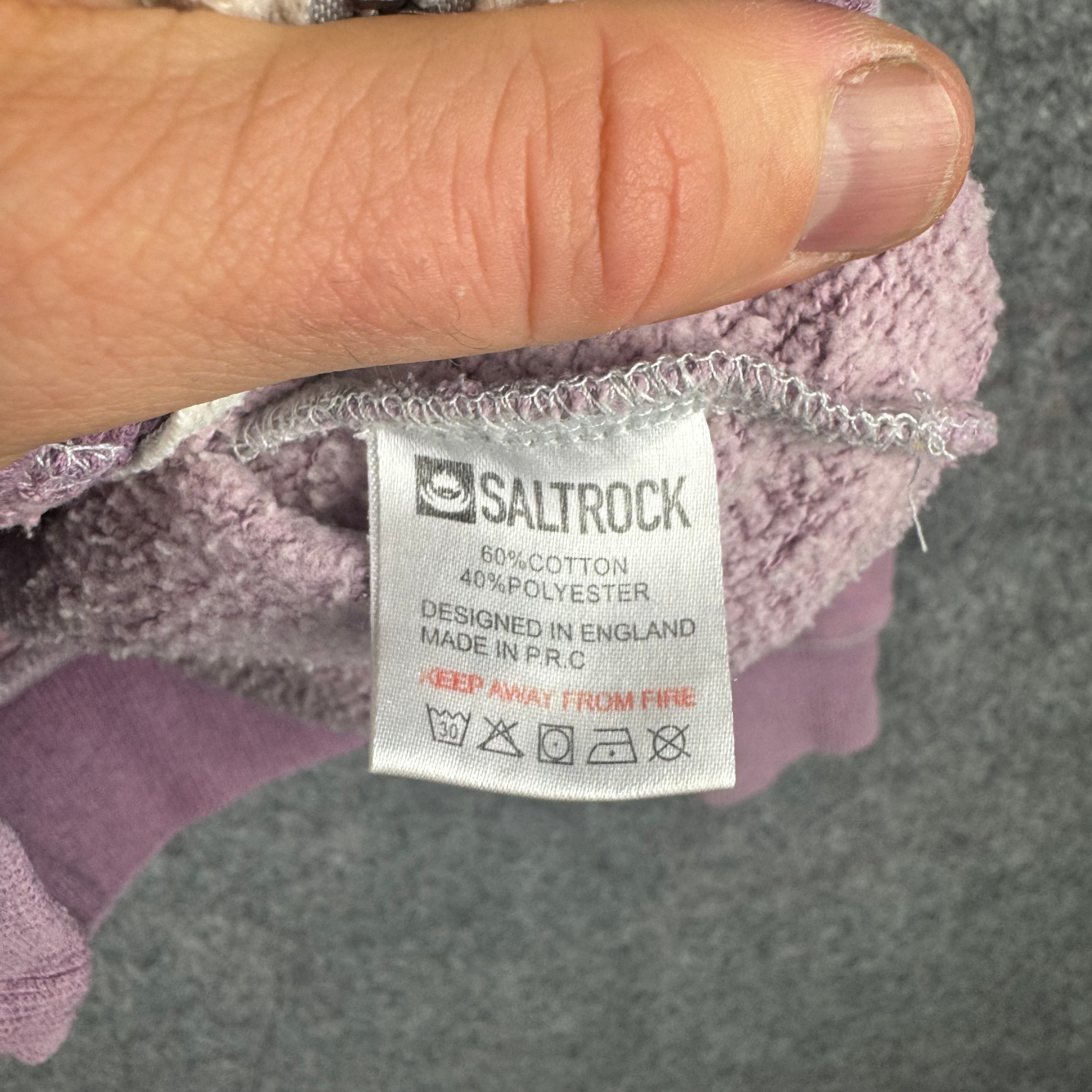 Saltrock Grey & Pink Dip Dye Zip Hoodie Women’s (Size 8) image 6