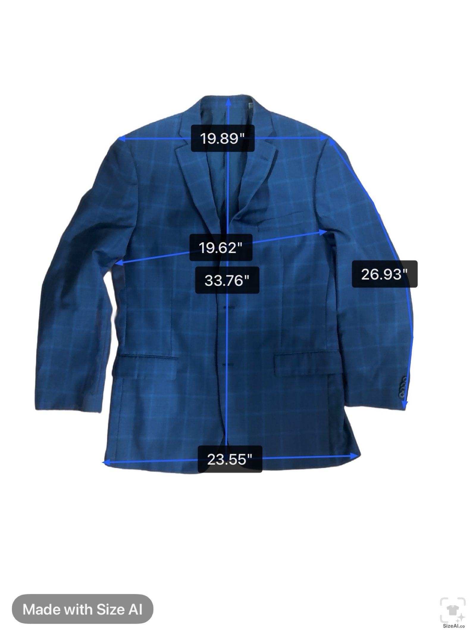 Michael Kors Blue Plaid Suit Jacket Blazer Medium Men's image 5