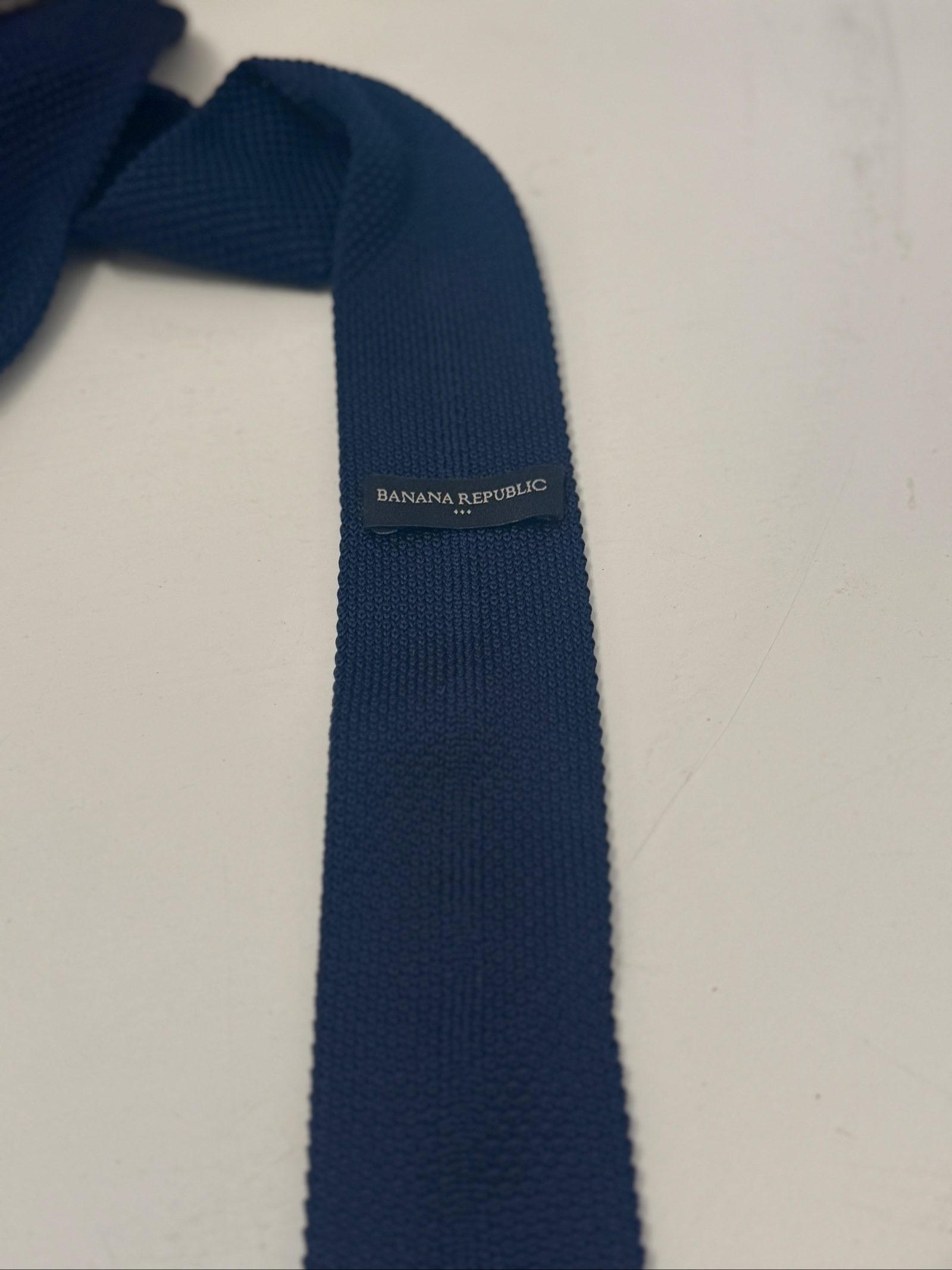 Banana Republic Navy Blue Knit Tie image 5