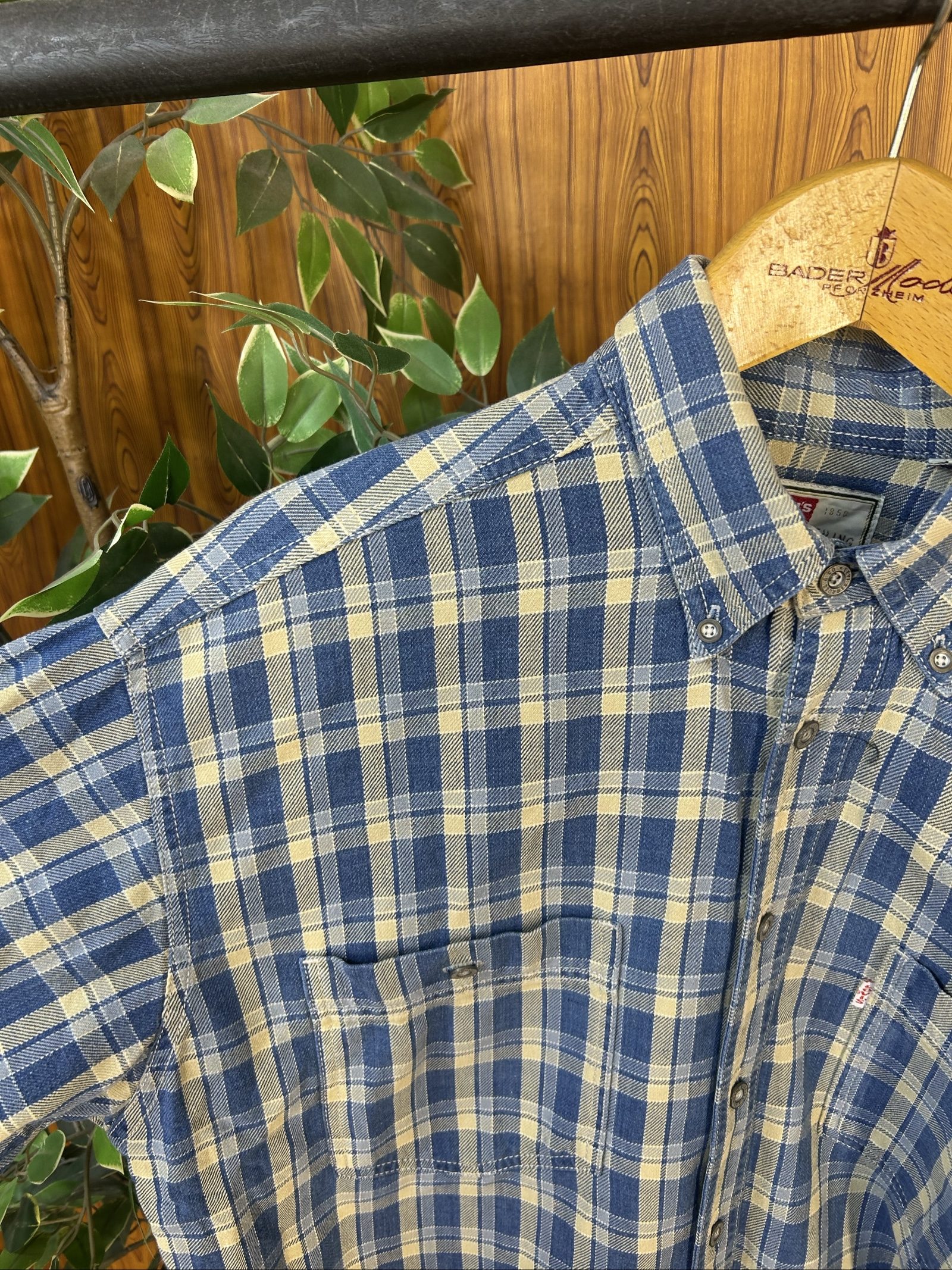 Levi's Uomo Camicia a Quadri Blu & Beige Cotone Taglia M image 4