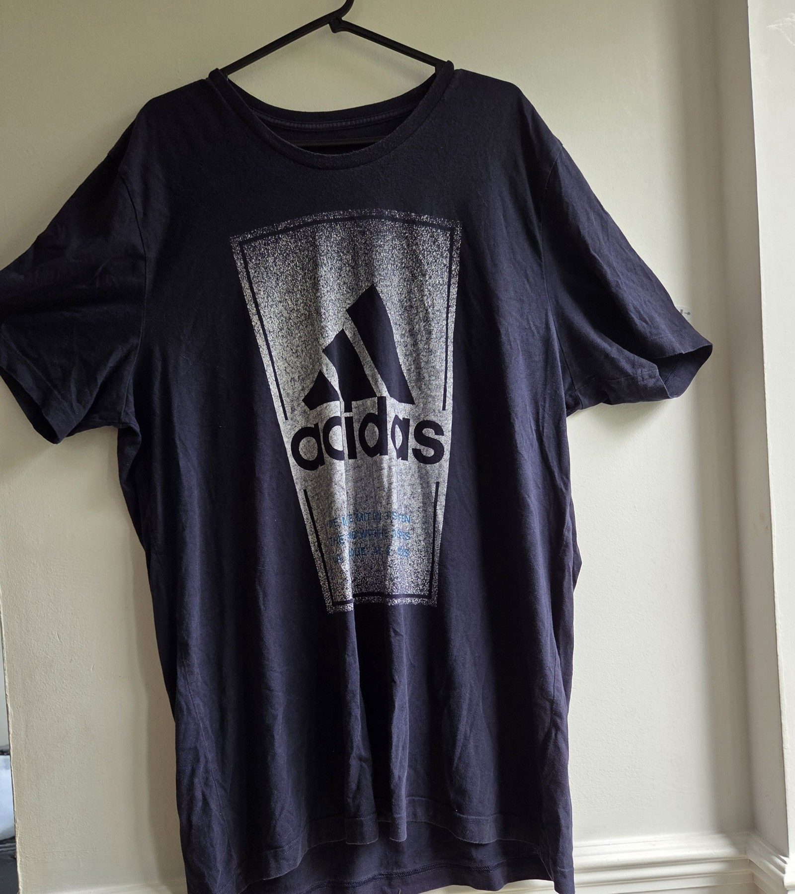 Adidas Black Cotton T-Shirt Large with Logo