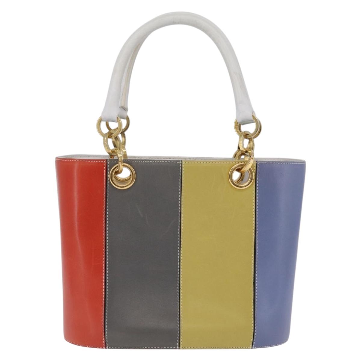 Salvatore Ferragamo Hand Bag Leather Multicolor Gold Auth 206927A image 3
