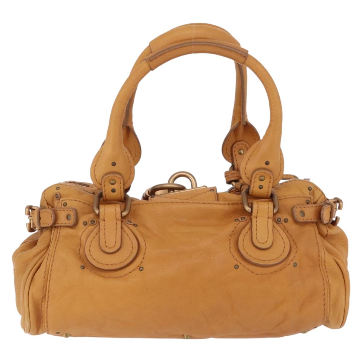 Chloe Paddington Hand Bag Leather Brown Gold Silver Auth am12746V image 2