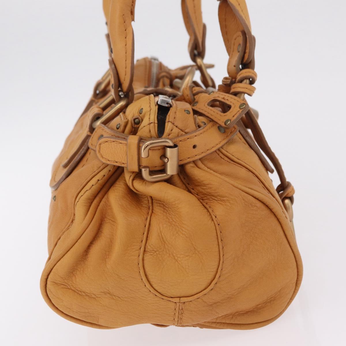 Chloe Paddington Hand Bag Leather Brown Gold Silver Auth am12746V image 4