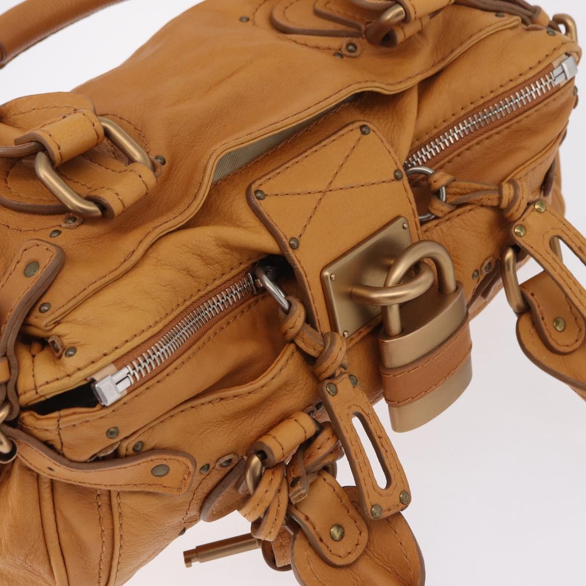 Chloe Paddington Hand Bag Leather Brown Gold Silver Auth am12746V image 6