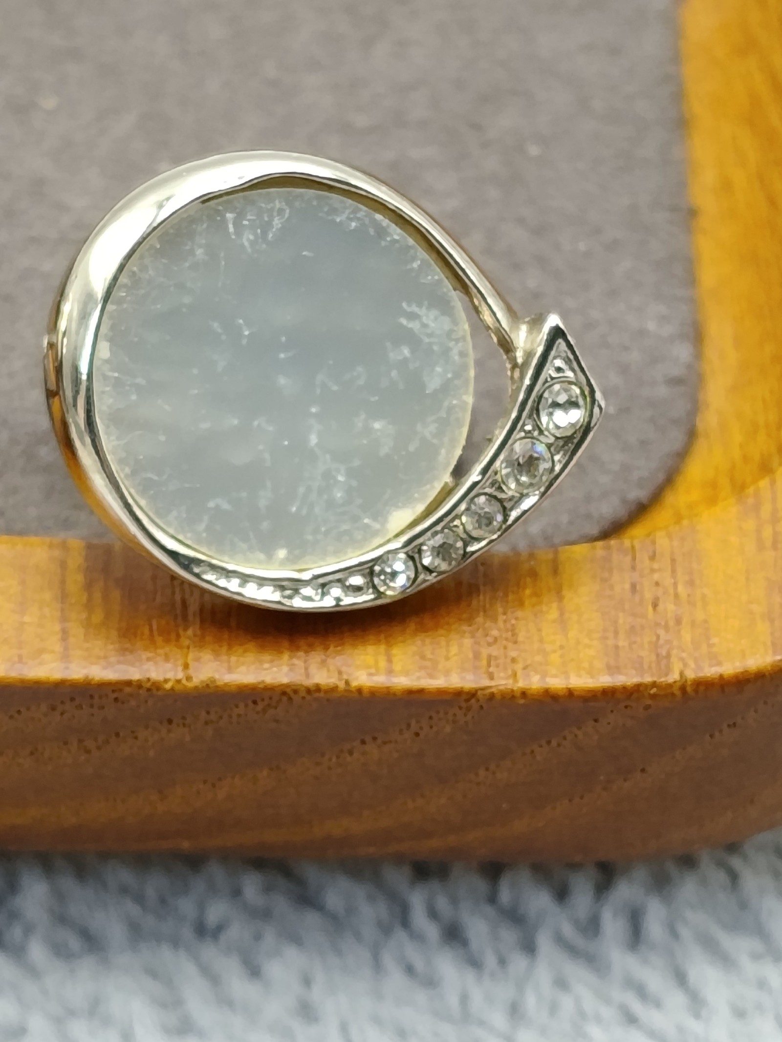 Silver Tone Clear & White Crystal Vintage cufflinks image 4