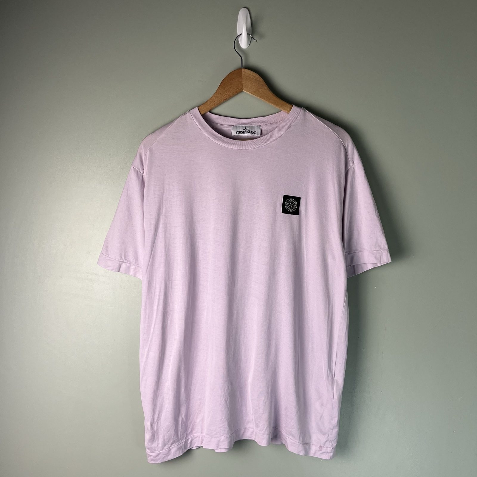 Stone Island lilac Pink Patch Logo T-Shirt