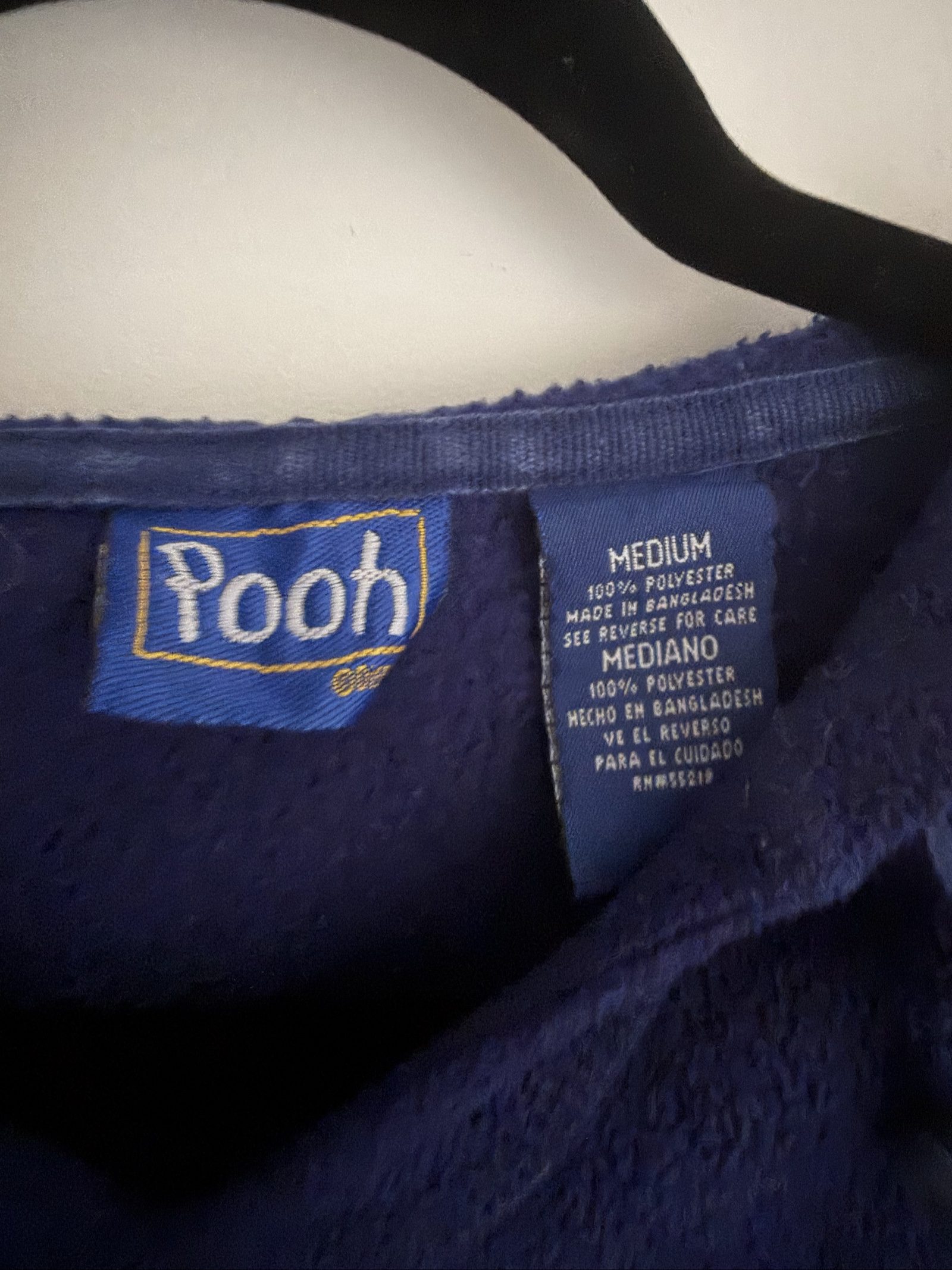 Vintage Pooh Navy Blue Medium Polyester Hoodie image 3
