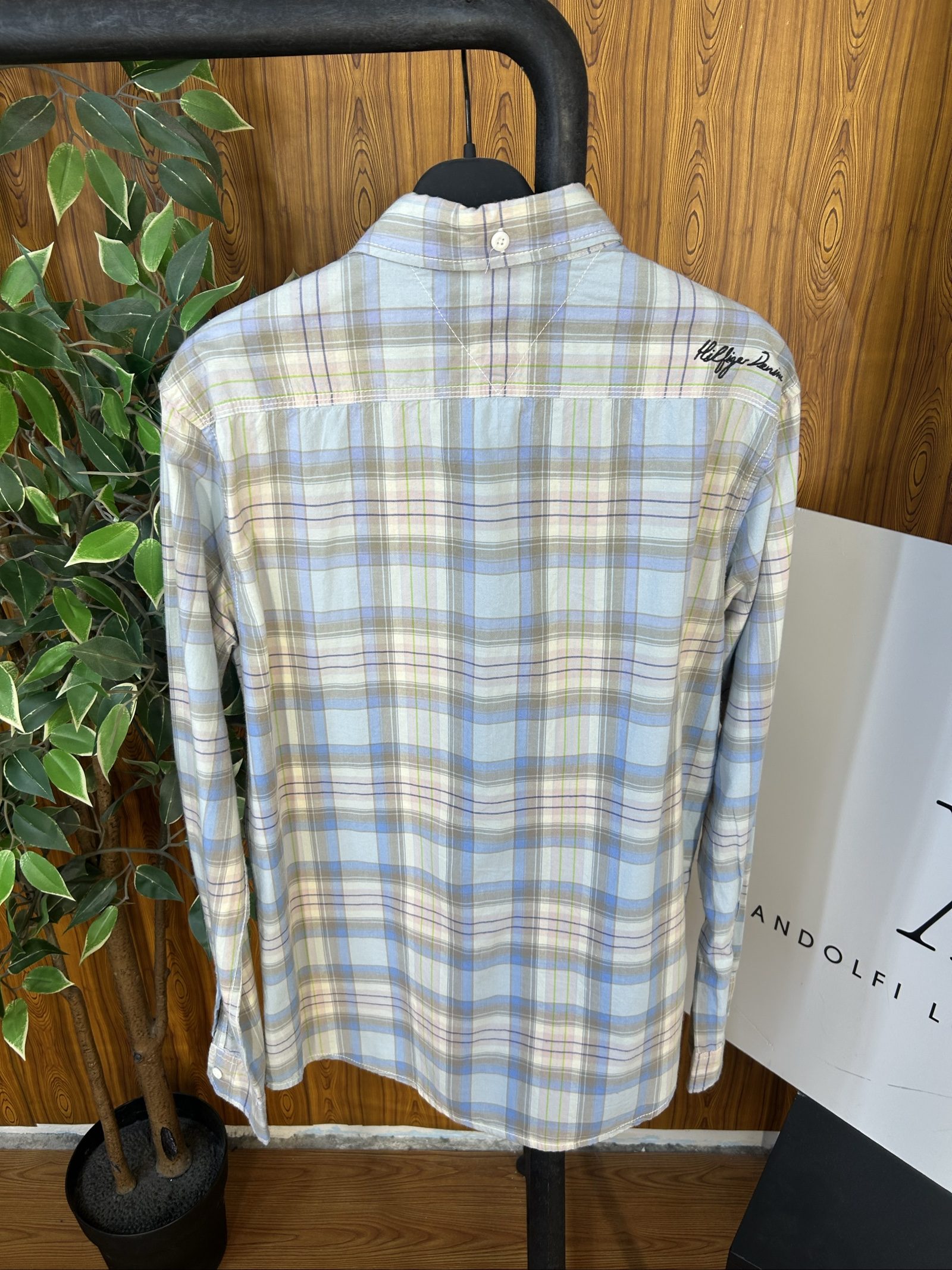 Hilfiger Denim Camicia a Quadri Azzurro Beige M Cotone Uomo image 7