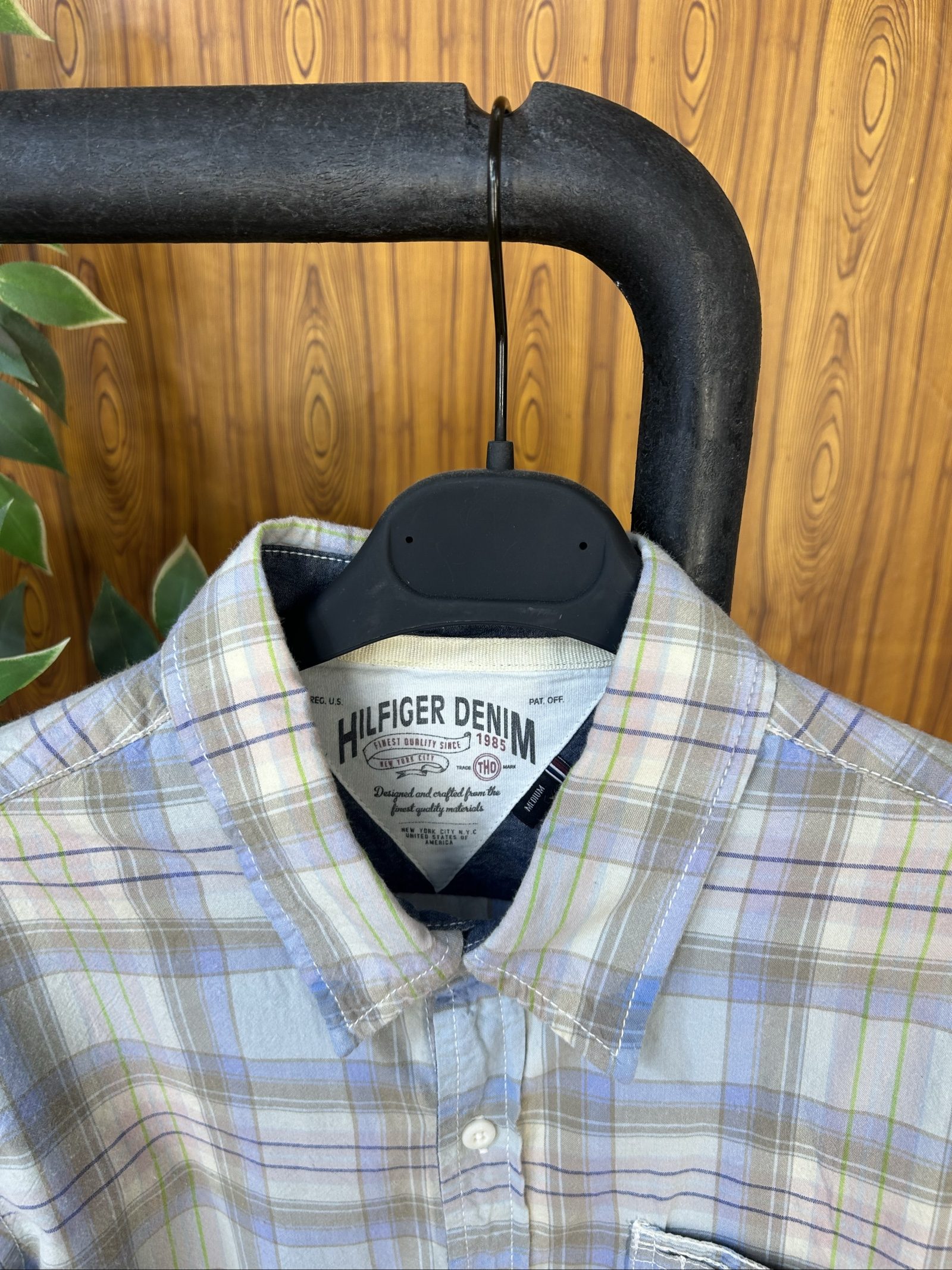 Hilfiger Denim Camicia a Quadri Azzurro Beige M Cotone Uomo image 2