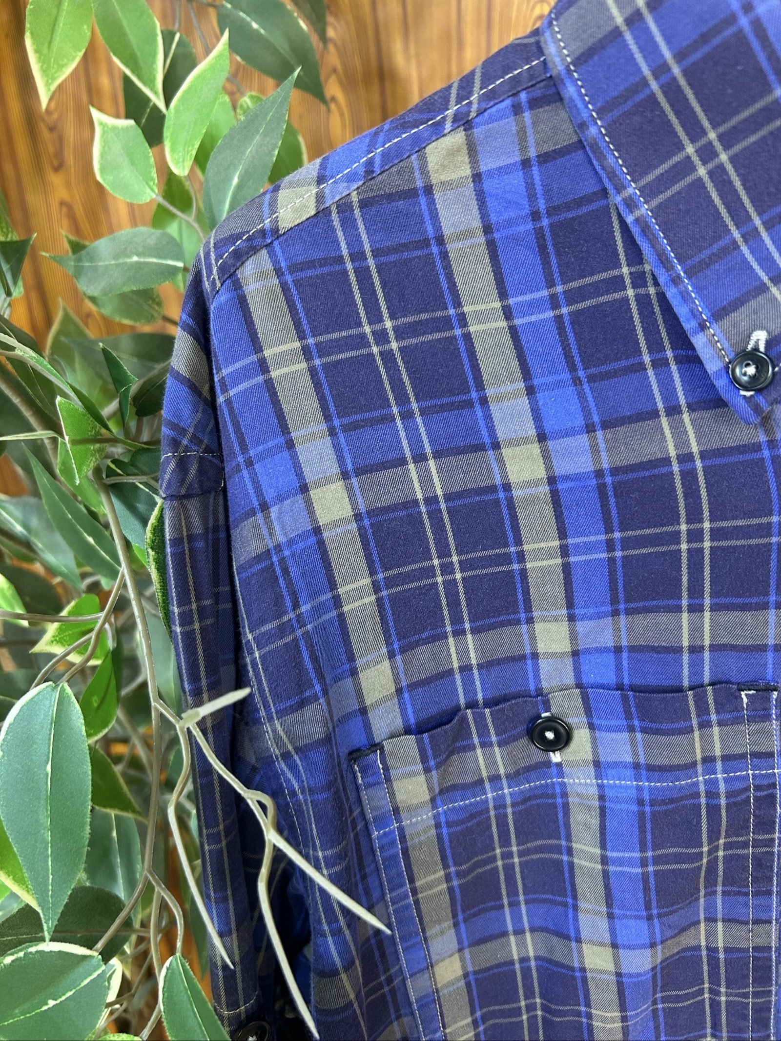 G-Star RAW Blue & Grey Checked Shirt Large Men image 4